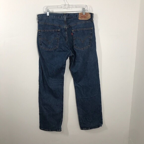 Vintage Levis Men's 501 Jeans Size 36X30 Straight Button Fly Blue Denim Ranch - Picture 4 of 9
